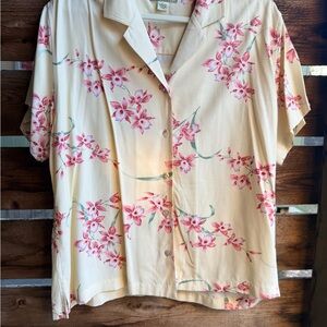 Tommy Bahama Silk button down shirt floral Iris XL